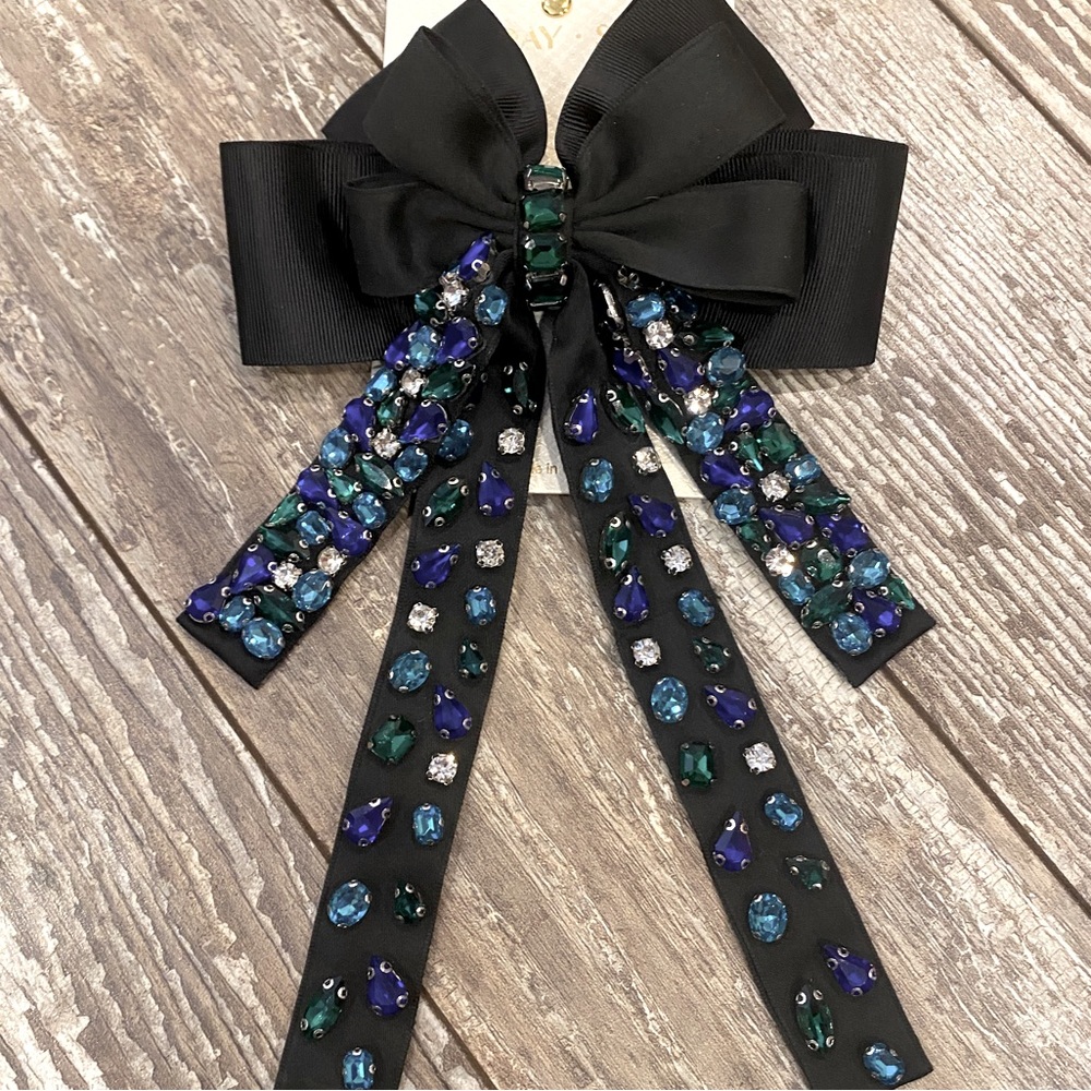 NEW Sunday State Hair Barrette with Blue & Green Jewels